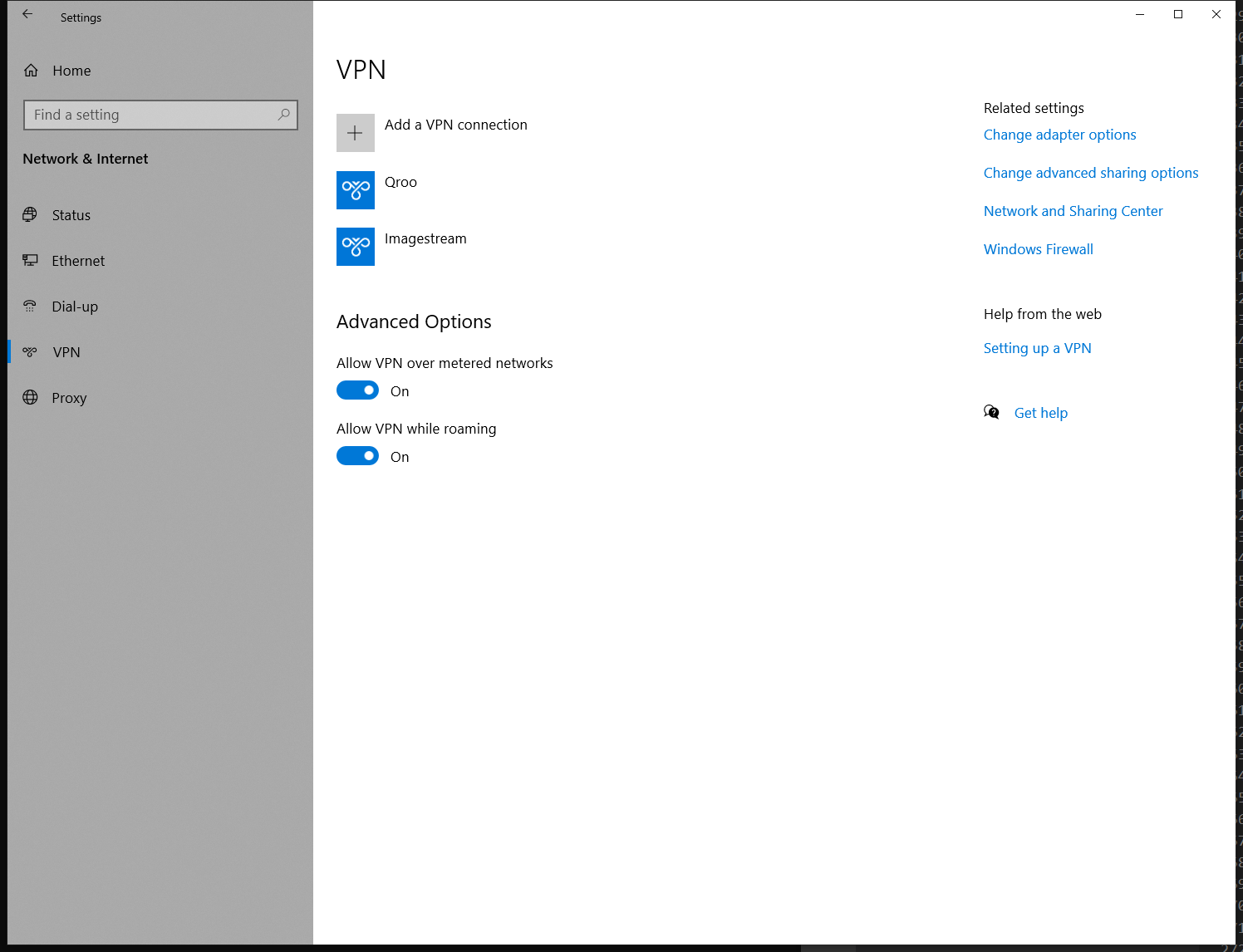 Windows 10 Step 1 - VPN settings